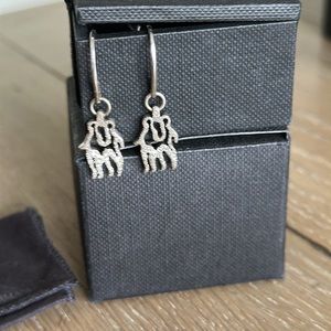 Gorgeous 925 Sterling silver diamond cut Emporio Armani Gemini zodiac earrings